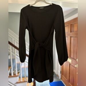 Amazon black tie front dress